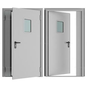 Дверь DoorHan/1450/2050/Противопож.EI60/двухств./остеклен./глад./глад./RAL7035/прав./угл. рама, DPO601/1450/2050/7035/R/N